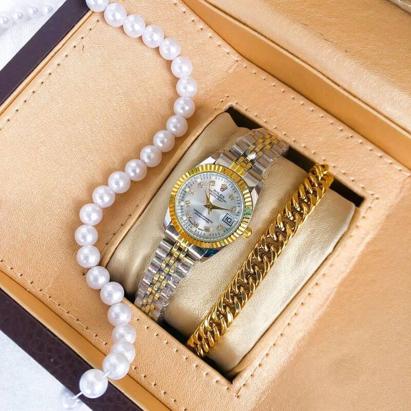 ساعت رولکس زنانه و مردانه همراه دستبند کارتیر 