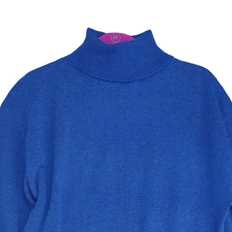 لباس پلیور مردانه یقه اسکی رنگ آبی کاربنی ارسال رایگان 