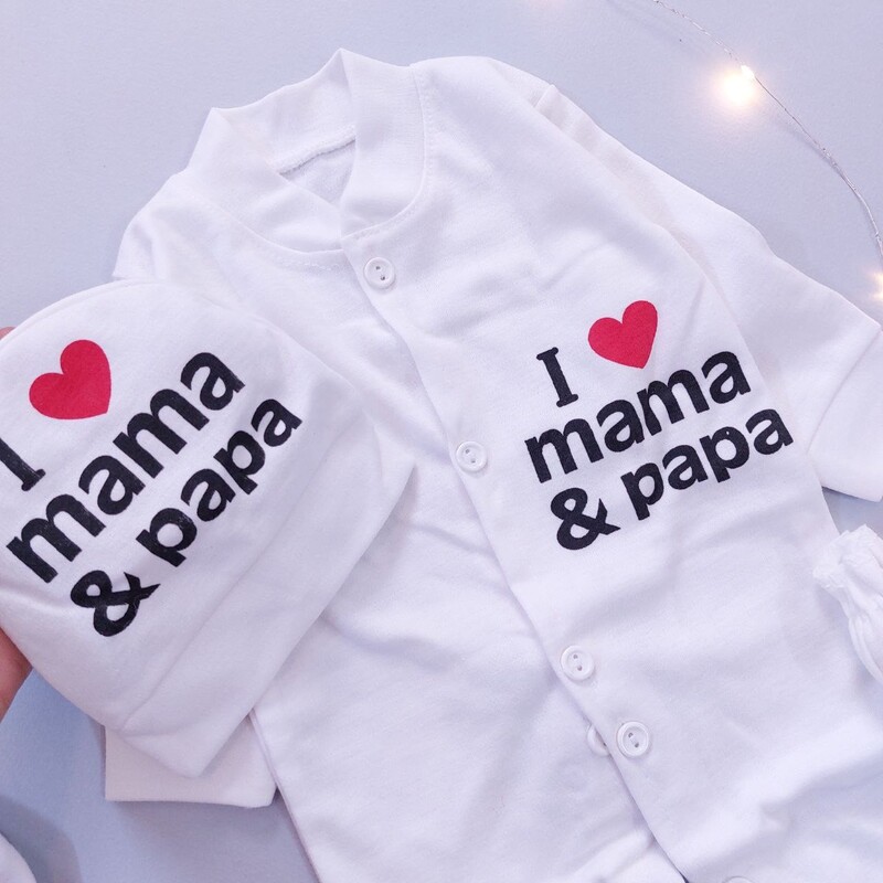 ست هفت تیکه نوزادی بیمارستانی ماما پاپا mama papa مناسب بدو تولد تا دو ماه