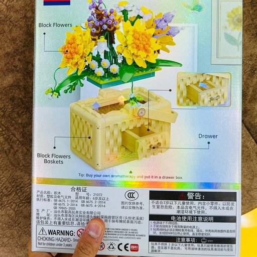 لگو ساختنی مدل سبد گل تزئینی نورانی کوگو - Decorative flower basket COGO