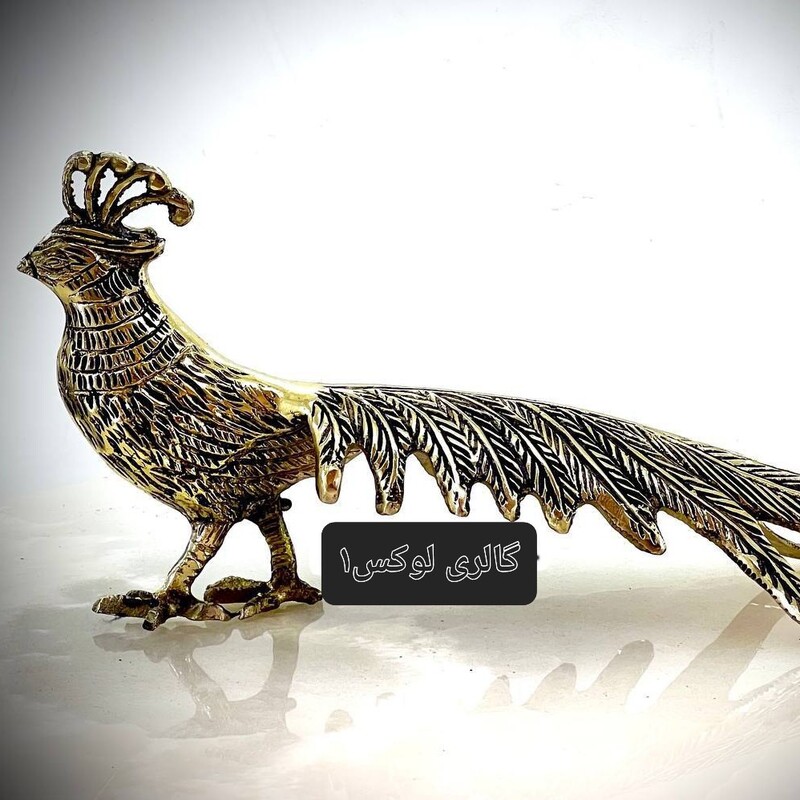 مجسمه طاووس برنجی دم پهن سیاه قلم نانو شده .تماما برنج با ضمانت