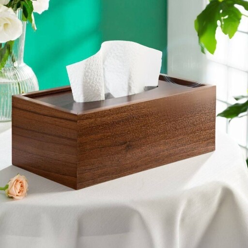 جعبه یا جای دستمال کاغذی تمام چوب ضخیم و با کیفیت کیش
