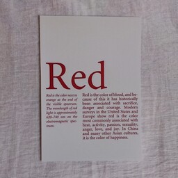 پوستر پینترستی طرح توضیح رنگ قرمز Red سایز a6