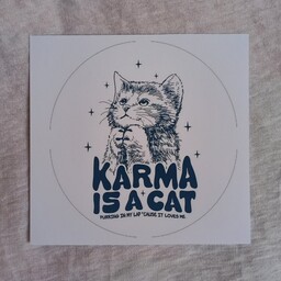 پوستر طرح کارما یک گربه است سایز a6
