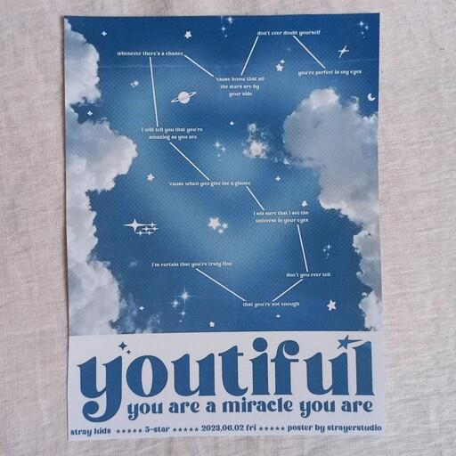 پوستر پینترستی طرح ابر و ستاره youtiful سایز a5