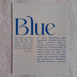 پوستر طرح توضیح رنگ آبی سایز a5