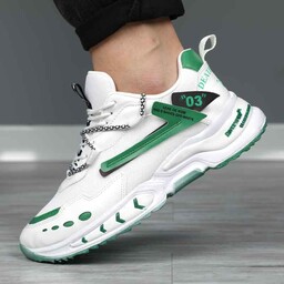 کفش اسپرت کتونی مردانه Off-White سفید سبز سایز 41تا44 