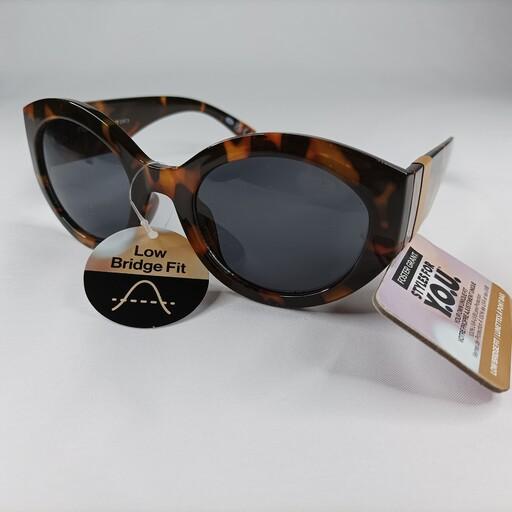 عینک آفتابی زنانه گربه ای پلنگی کد 581 محصول شرکت Foster grant آمریکا UV400 و  بسیار با کیفیت 
