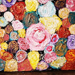 تابلوی پتینه  نقاشی  گل برجسته 