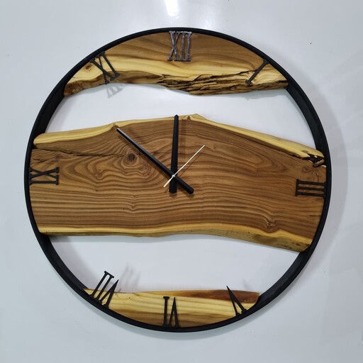 ساعت چوبی روستیک قطر 60
