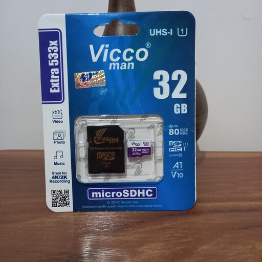 کارت حافظه microSDHC ویکومن مدل 533X کلاس 10 استاندارد UHS-I U1 سرعت 80MBps ظرفیت 32 گیگابایت ارسال رایگان