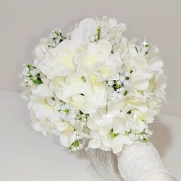 دسته گل،دسته گل عروس،دسته گل مصنوعی عروس،دسته گل عروسی،گل مصنوعی،دسته گل هورتانسیا