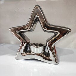 جاشمعی سرامیکی آبکاری شده طرح ستاره رنگ نقره ای سایز بزرگ 