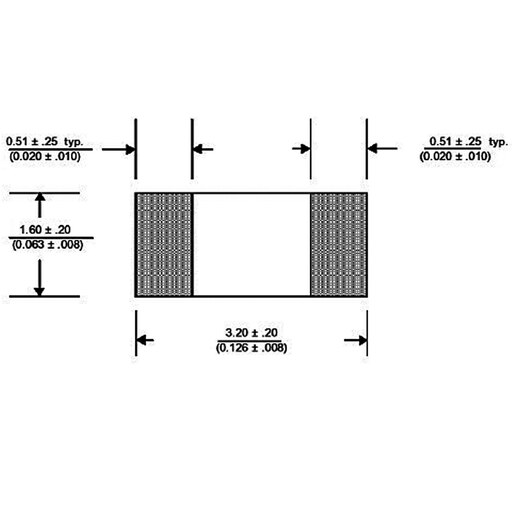 خازن 100NF 50V  X7R پکیج SMD 1206 (بسته 50 عددی)