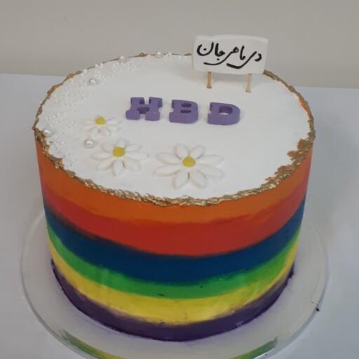 کیک رنگی رنگی شاد