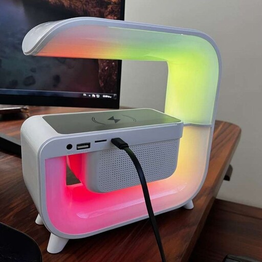 چراغ RGB اسپیکر دار با شارژر وایرلس XM63