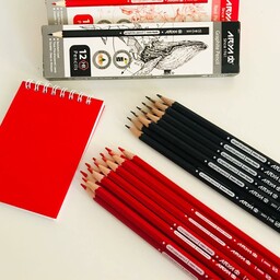 مداد مشکی و قرمز آریا