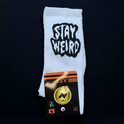 جوراب ساق بلند طرح Stay weird 