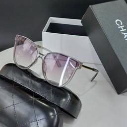 عینک آفتابی عینک دودی  زنانه دخترانه مارک شنل استاندارد uv400  مدل گربه ای جذاب فوق العاده سبک و راحت 