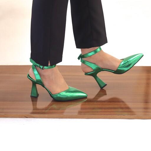 کفش زنانه مجلسی پاشنه 8 سانت سایزبندی 37 تا41 رنگبندی سیاه نقره ای سبز نارنجی طلایی سرخابی دودی بنفش
