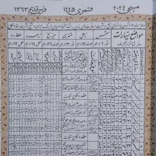 تقویم نجومی .مصباح زاده سال 1403.کاغذ تحریر