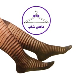 جوراب زنانه سه ربع طرحدار کفه دار رنگ مشکی