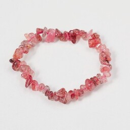 دستبند سنگ کوارتز توت فرنگی  نامنظم ( استرابری کوارتز) strawberry quartz