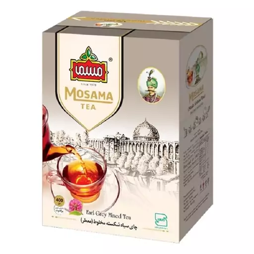 چای شاه عباسی عطری مخلوط داخله و خارجه مسما - 400 گرم  مقوایی