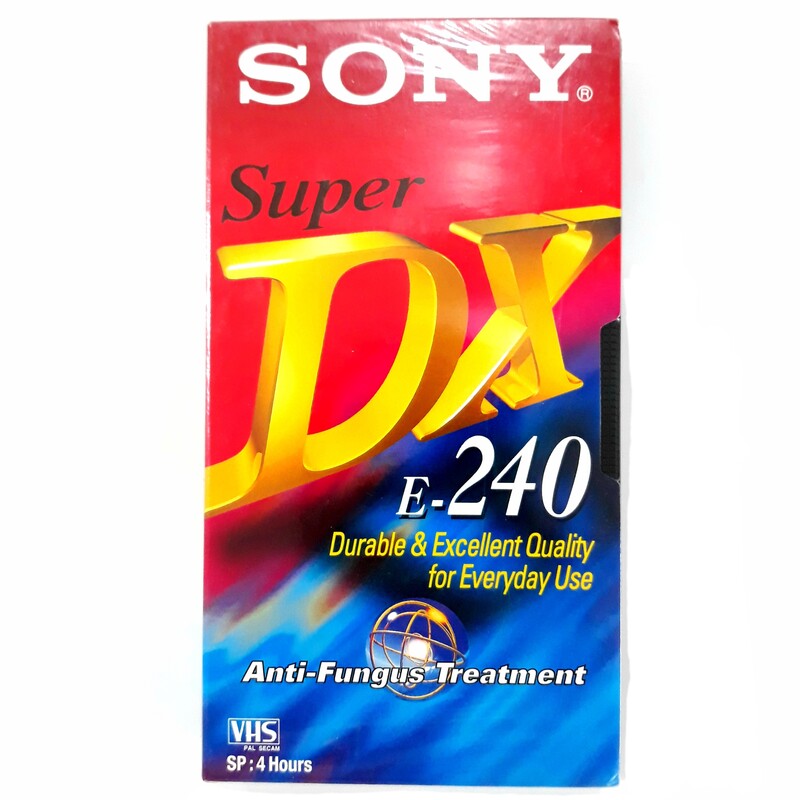 نوار خام VHS کمیاب سونی ساخت فرانسه 4 ساعته (تایم بسیار بالا ) سری SUPER DX با پوشش ضد قارچ جهت دوام بالا 