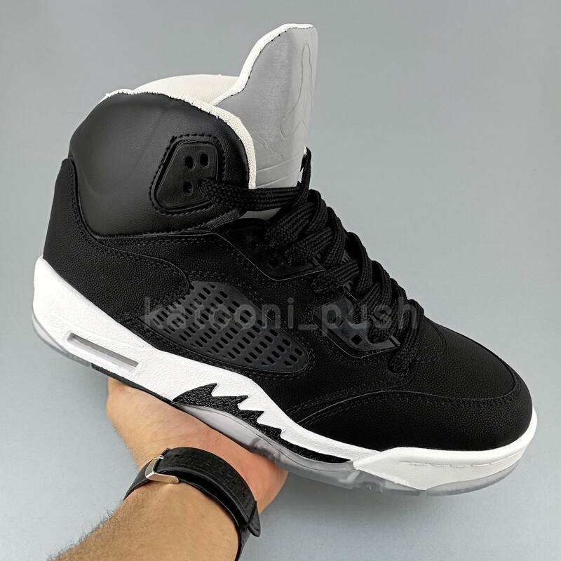 کفش جردن  Nike Jordan 5  مردانه  رنگ سفید تمام 41 تا 45 ( کتونی جردن ساقدار - جردن 5 - jordan 5 - کفش ایر جردن-  ) 