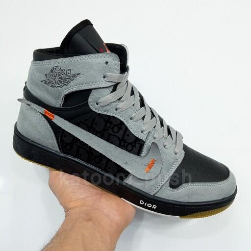 کفش نایک جردن مدل آف وایت Nike Jordan off-white مردانه  طرح دیور  41 تا 44 ( کتونی جردن - کفش جردن - جردن dior ) 