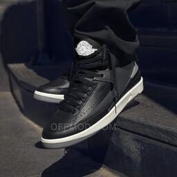 کفش مردانه جردن Nike Jordan 2 ساقدار   مشکی طوسی 41 تا 44 ( کتونی جردن - جردن 2 - کفش ساقدار - کفش ایر جردن  ، نایک ) 