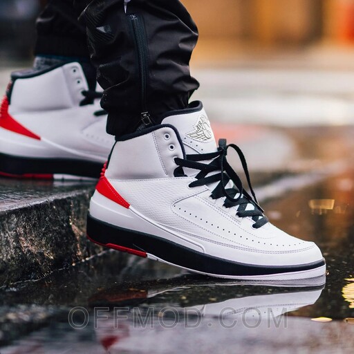 کفش جردن Nike Jordan 2 ساقدار مردانه  سفید قرمز  41 تا 44 ( کتونی جردن - جردن 2 - کفش ساقدار - کفش ایر جردن  ، نایک ) 