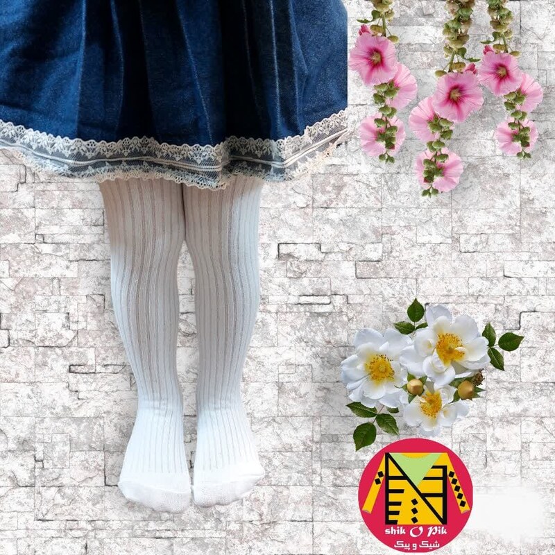 جوراب شلواری دخترانه طرح کبریتی مارک AYTAK (2 تا 7 سال) (ارسال فقط 15 تومان)