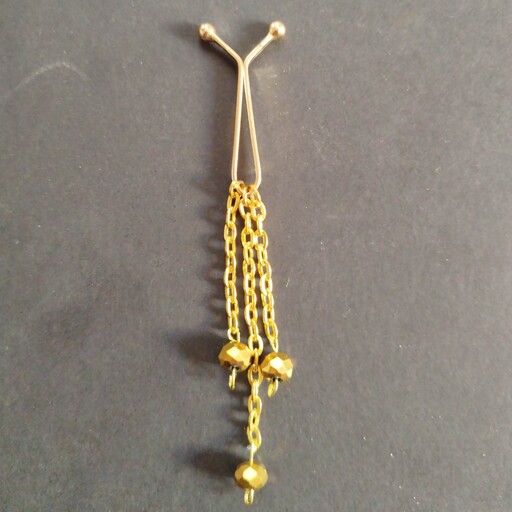 گیره روسری آویز دار کریستال نقره ای و طلایی قابل سفارش با طرح دلخواه دست ساز