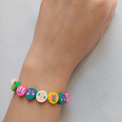 دستبند دخترانه بچگانه رنگارنگ کشی