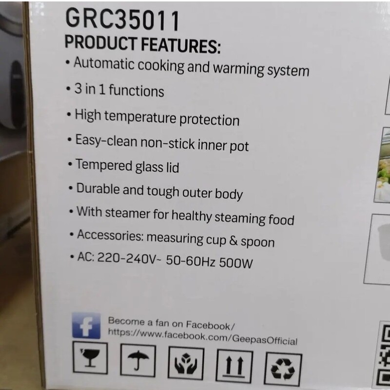 پلوپز جی پاس مدل GRC35011 ا GEEPAS AUTOMATIC RICE COOKER GRC35011