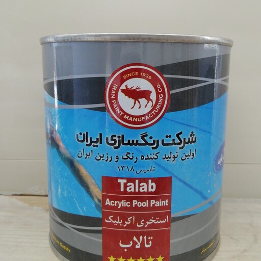 رنگ استخری نیپون تالاب کد2114 آبی 4 لیتری مناسب استخر ویلا باغات و فضاهای سنتی شرکت معتبر حلال تینر 20000 کاربردغلطک و ق