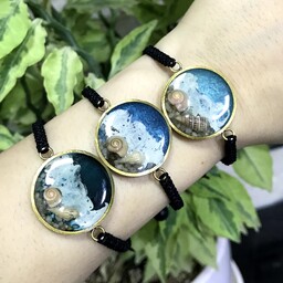 دستبند دریای پرطرفدار  رزینی بسیار شفاف و زیبا در 3 رنگ آبی تیره، آبی روشن و سبز 