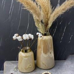 گلدان طوق برنجی گلدان طوق طلایی سنگی بزرگ کد 11