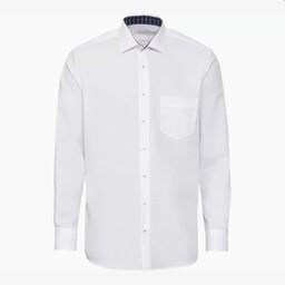 پیراهن مردانه نخی سفید سایز بزرگ اورجینال برند NOBEL LEAGUE آلمان مدل REGULAR FIT