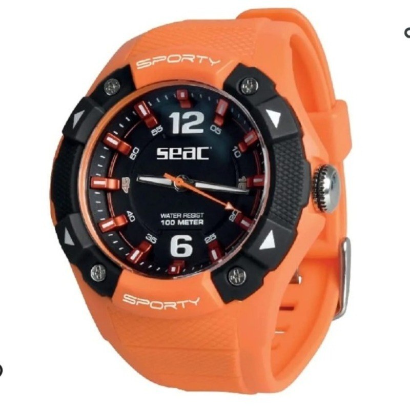 ساعت لایف استایل برند Seac مقاوم در برابر آب 100 متر، با مقاومت بالا  مناسب برای ورزشهای آبی 