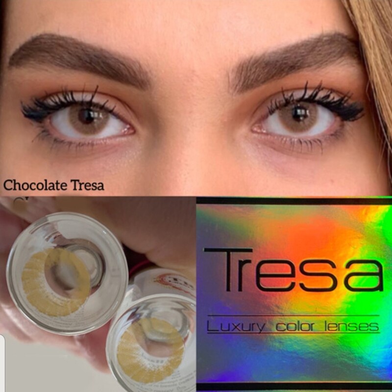 لنز رنگی سالانه قهوه ای عسلی برند Tresa 