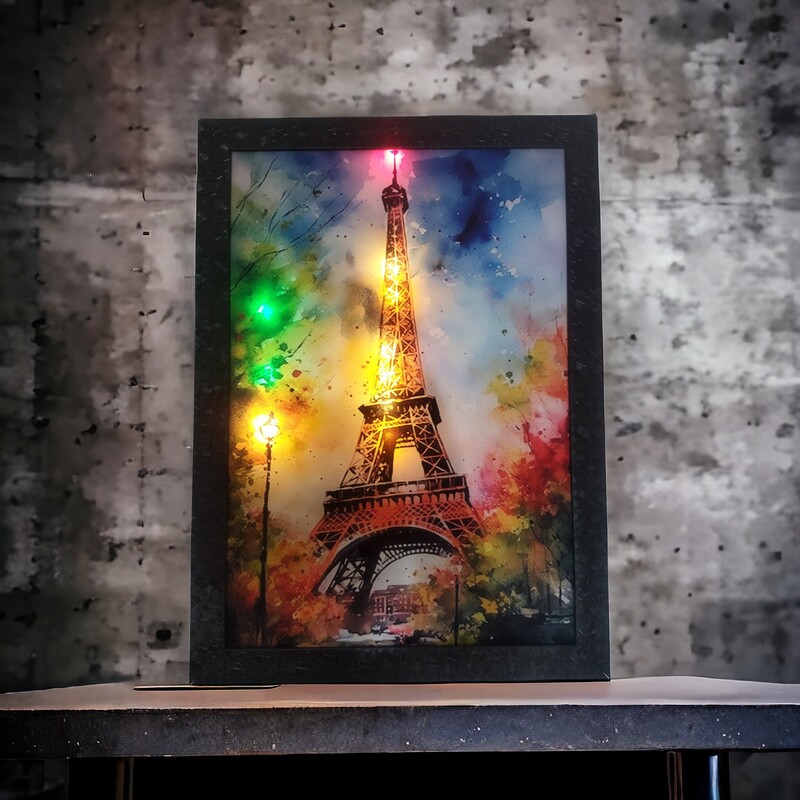 تابلو چراغدار خیابان پاریس و برج ایفل 