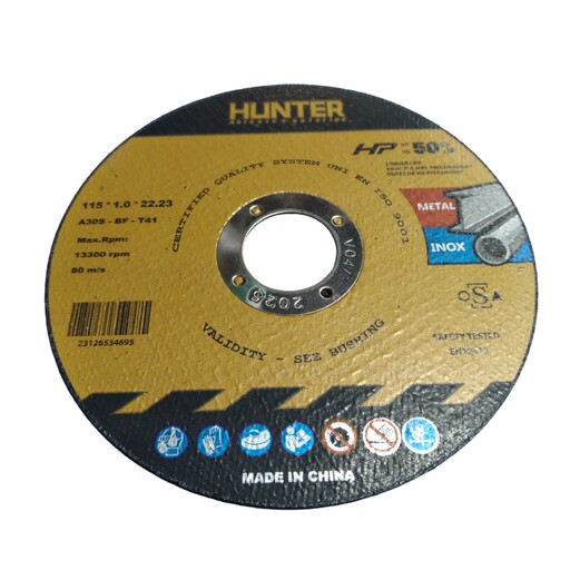 صفحه سنگ برش استیل هانتر (HUNTER) (مینی، 115 میلیمتر، تاریخ دار، درجه 1)