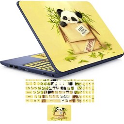 استیکر لپ تاپ راتیانا مدل panda kheng 10 برای لپ تاپ 15 تا 17 اینچ به همراه برچسب حروف فارسی کیبورد
