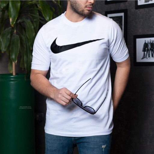 تیشرت مردانه نایک NIKE رنگ سفید آستین کش 3ایکس