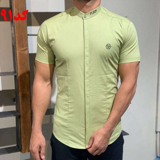پیراهن مردانه یقه دیپلمات qp سبز روشن