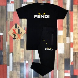 ست تیشرت شلوار پسرانه و مردانه FENDI مشکی مدیوم