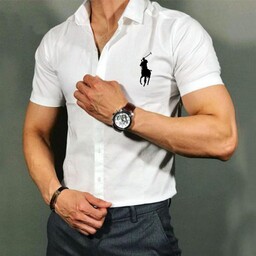 پیراهن آستین کوتاه مردانه پولو رنگ سفید 